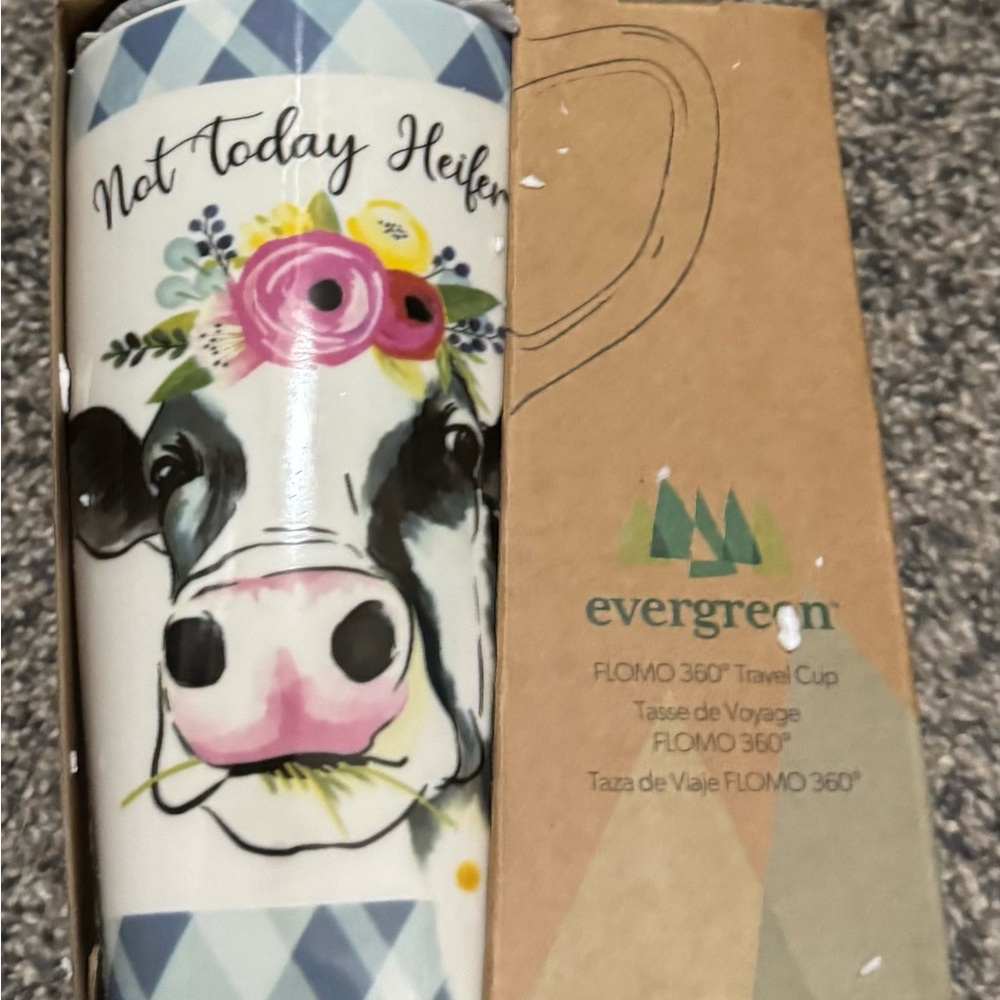Evergreen Not Today Heifer Ceramic Travel Mug